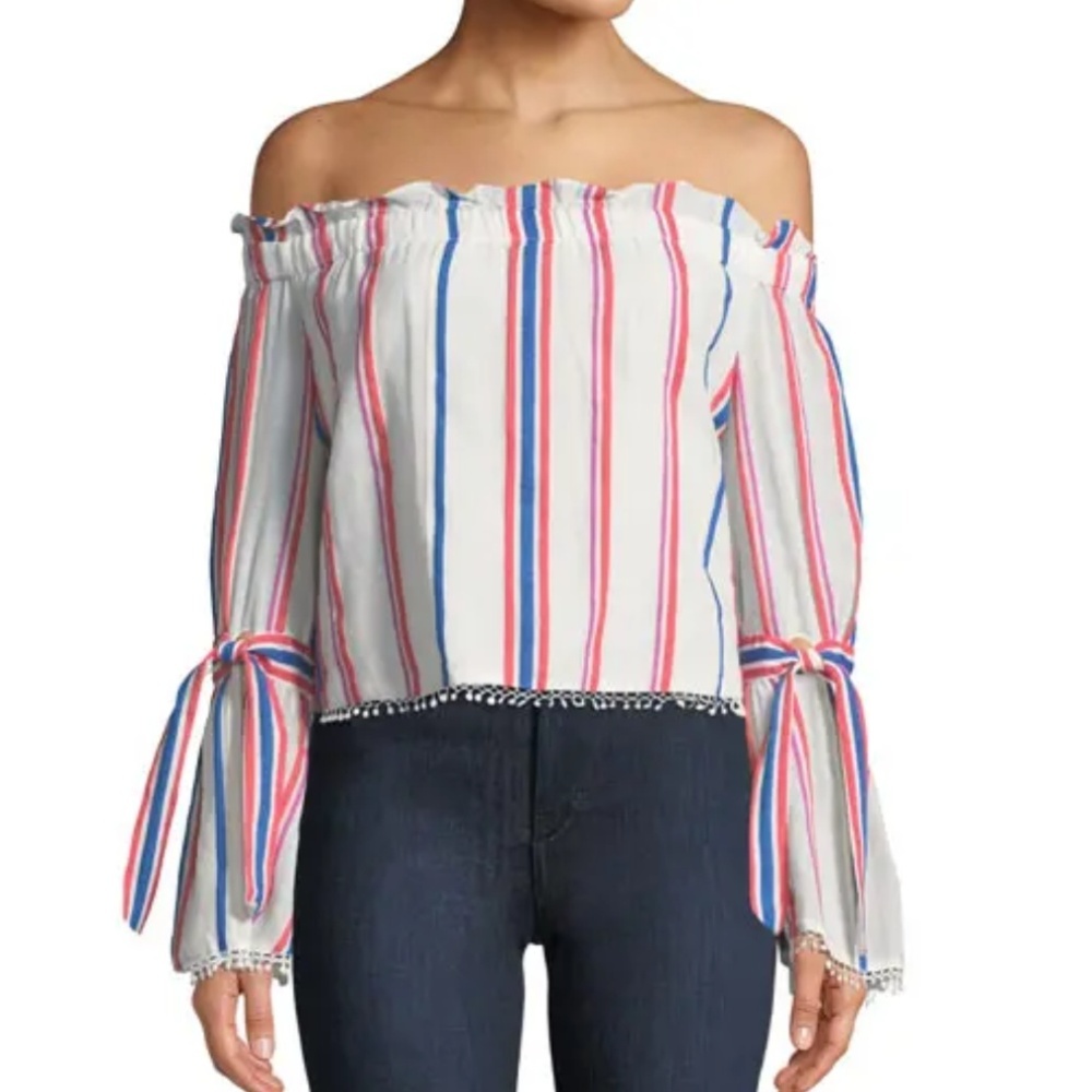 NWT Anthropologie Red Carter Off the Shoulder Top